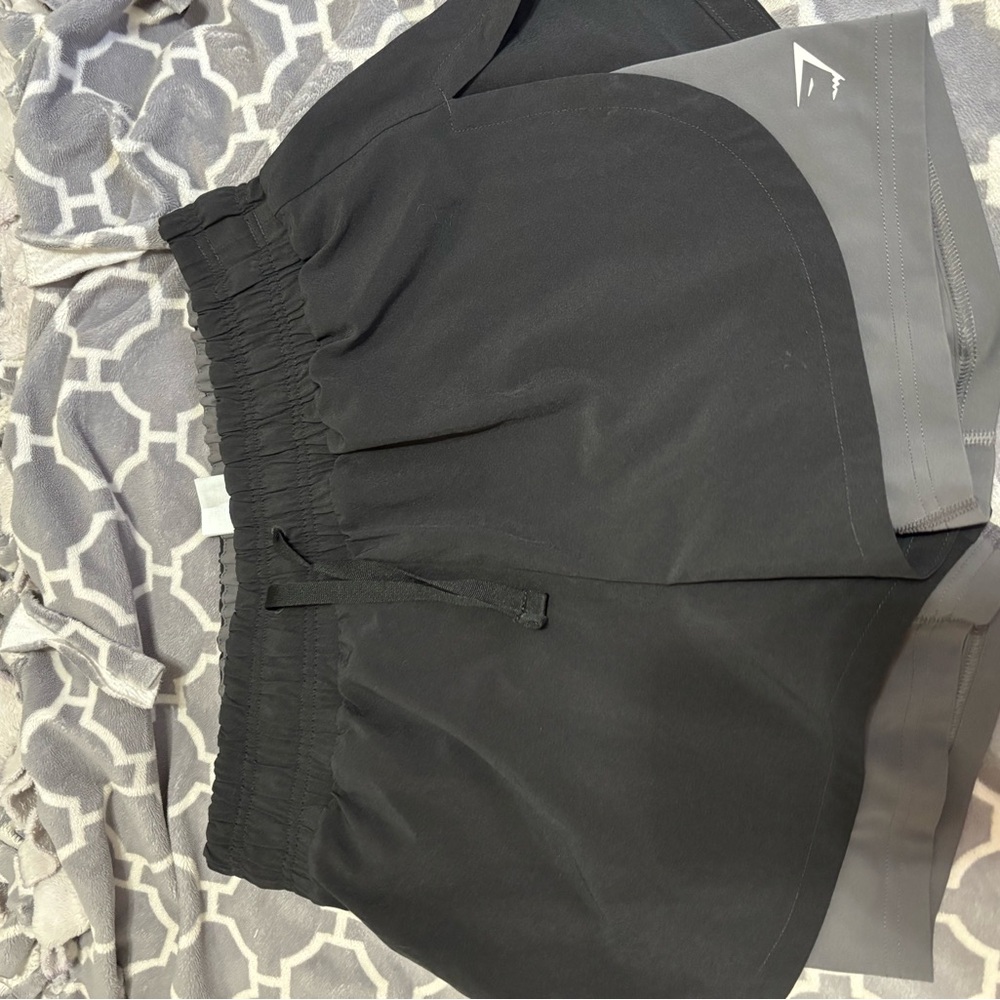 Gymshark Black and Gray Athletic Shorts